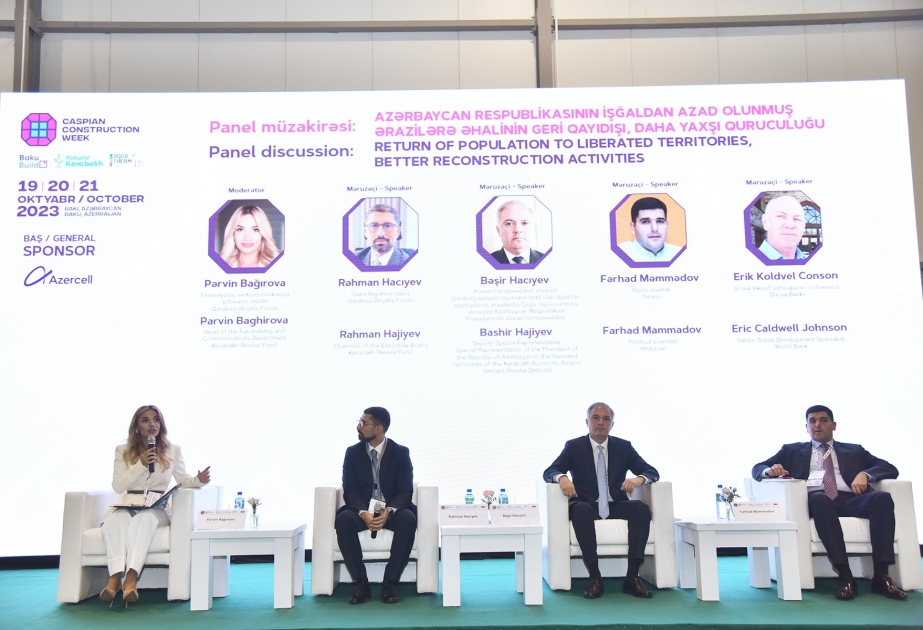 “Rebuild Karabakh – 2023” sərgisinin panel görüşlərində azad edilmiş ərazilərdə həyata keçiriləcək layihələr müzakirə olunub