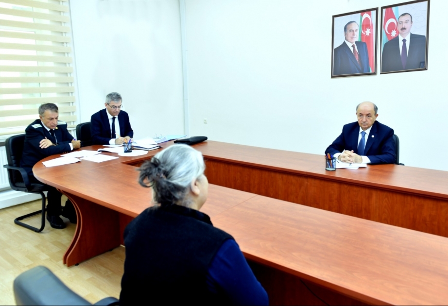 Ədliyyə naziri Şəkidə vətəndaşlarla görüşüb