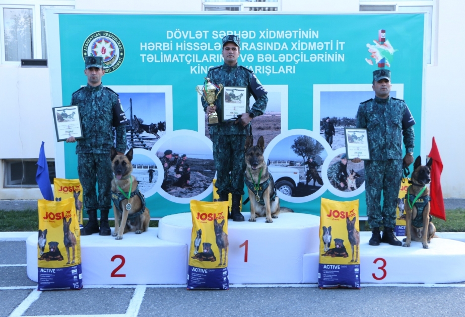 Hərbi hissələr arasında xidməti itlərin təlimatçıları və bələdçiləri yarışıblar