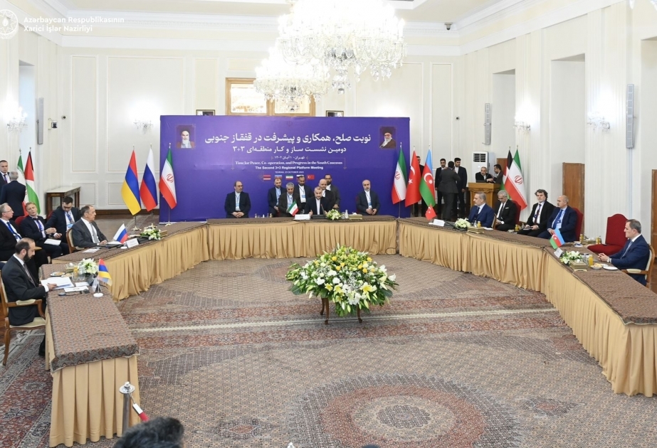 Azerbaijani FM attends first 3+3 format ministerial meeting in Tehran