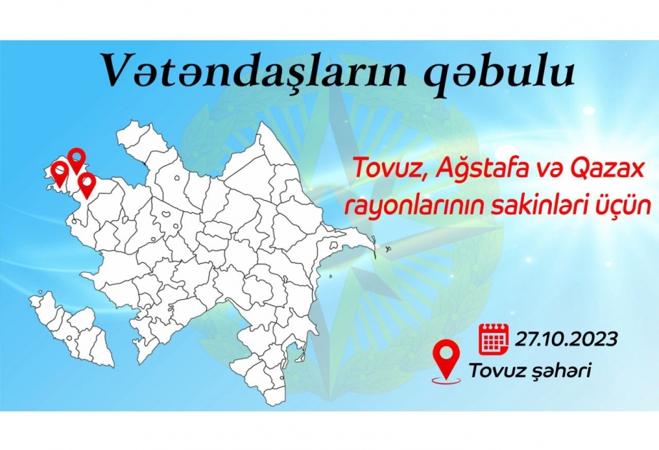 Nazir Kəmaləddin Heydərov Tovuzda vətəndaşları qəbul edəcək