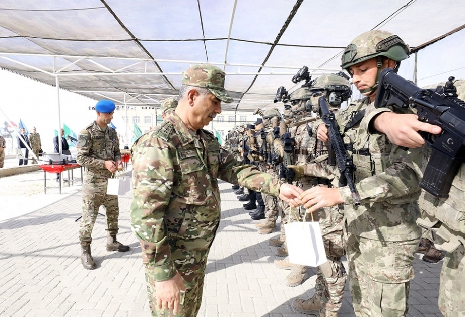 Defense Ministry: A group of servicemen participating in Azerbaijani-Turkish joint tactical exercises awarded