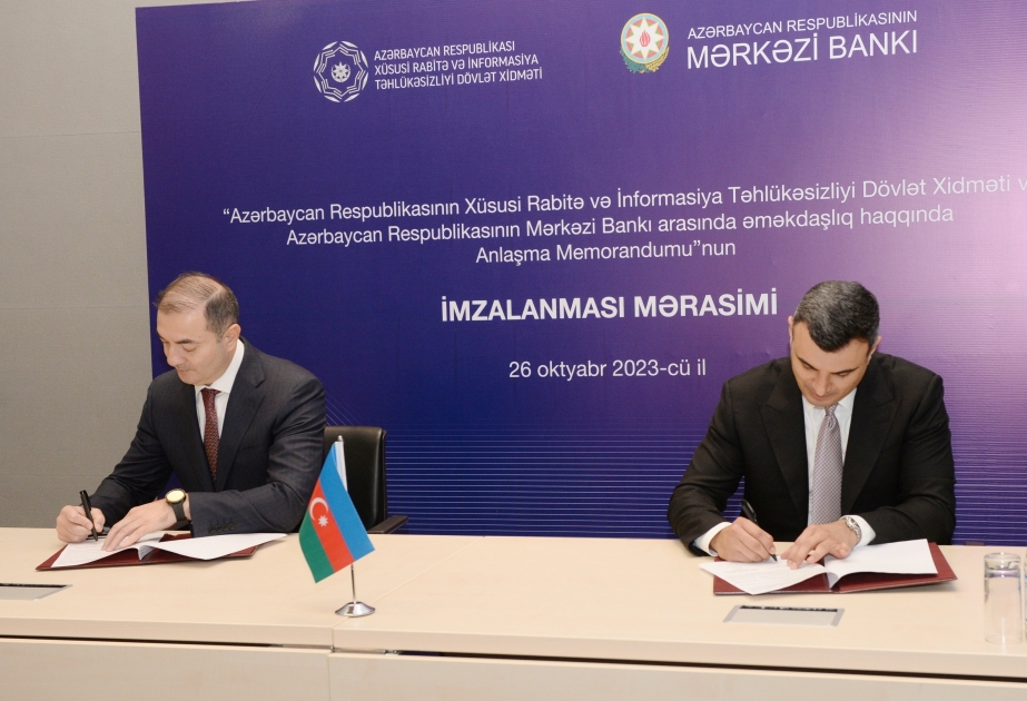 El Servicio Estatal de Comunicación Especial y Seguridad de la Información y el Banco Central de Azerbaiyán firmaron un memorando