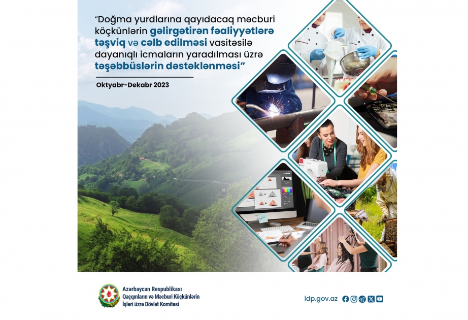 Keçmiş məcburi köçkünlərə gəlir gətirən sahələr üzrə peşə təhsilləri tədris olunacaq