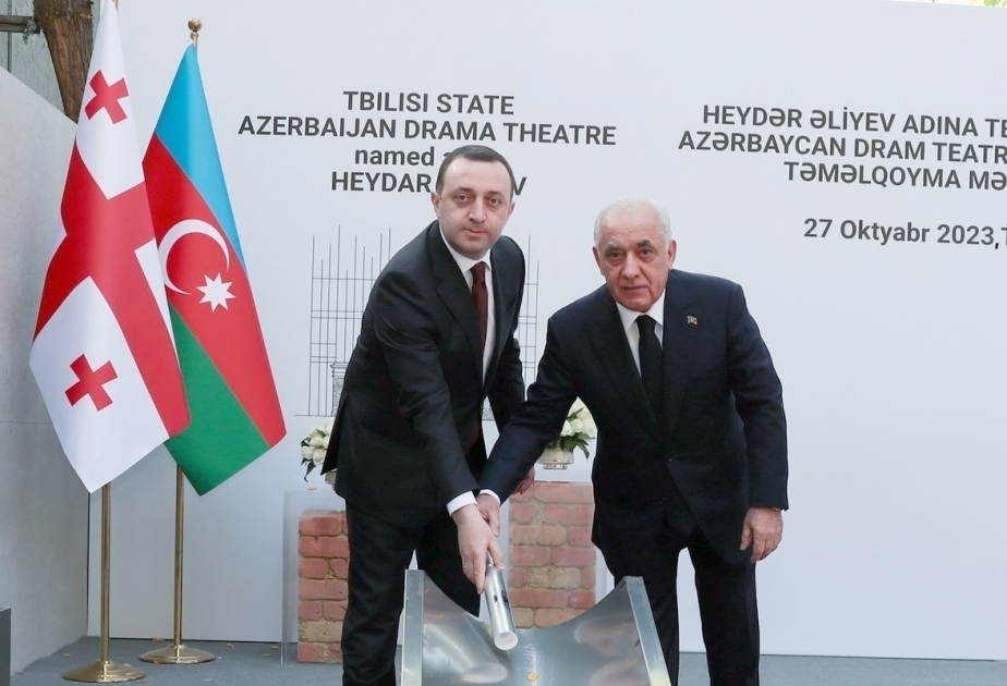 In Tiflis Grundstein für Aserbaidschanisches Staatliches Schauspielhaus namens Heydar Aliyev gelegt