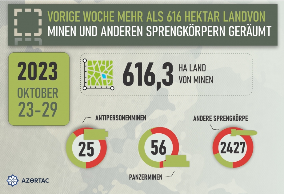 ANAMA: Vorige Woche 2427 weitere Sprengkörper entschärft