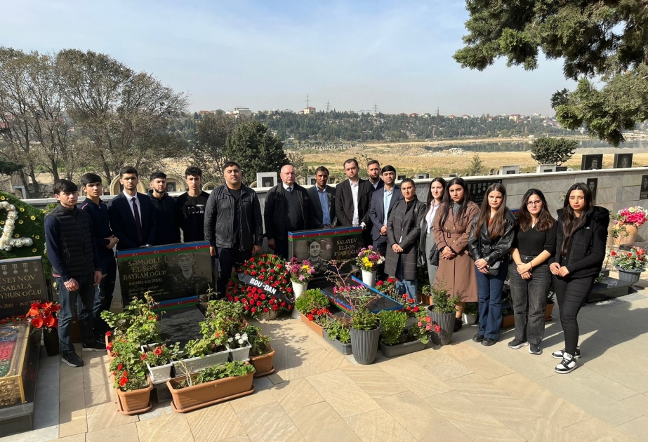 BDU-nun şəhid məzunu Elşən Salayevin məzarı ziyarət olunub