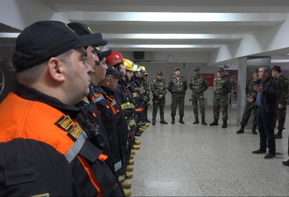FHN-in metroda keçirdiyi təlimə 5 texnika və 43 nəfərdən ibarət şəxsi heyət cəlb olunub VİDEO