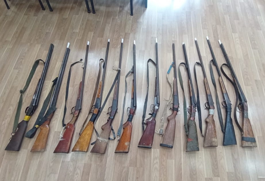 Neftçalada 12 nəfərdən qanunsuz saxlanılan odlu silahlar götürülüb