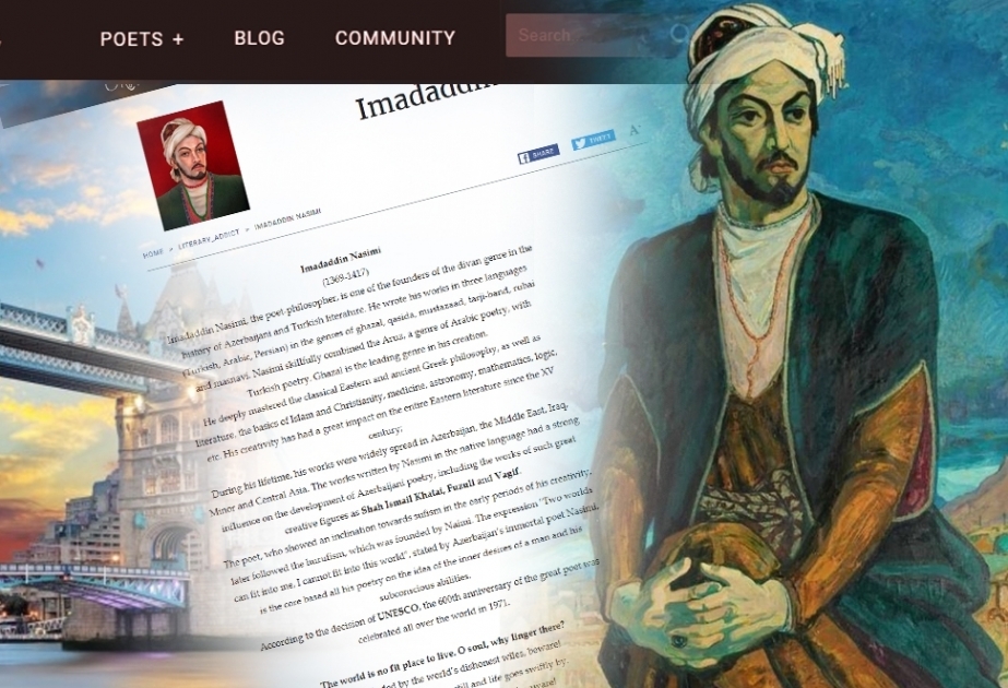 English literary portal shares Nasimi’s creativity