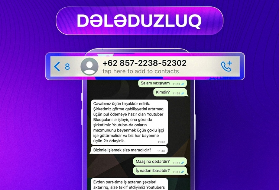 ETX vətəndaşlara yeni dələduzluq növü ilə bağlı xəbərdarlıq edib