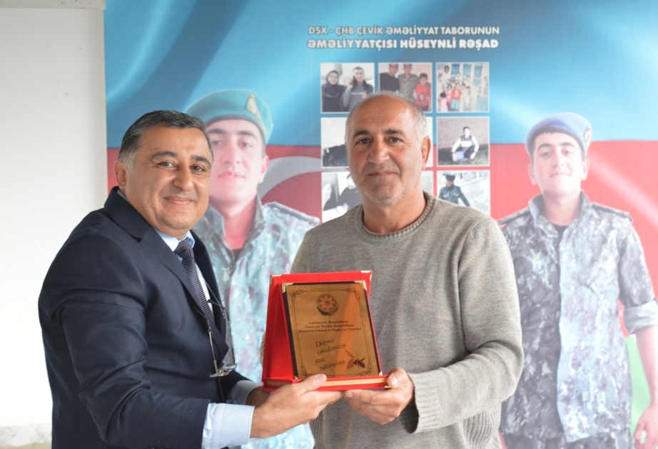Naxçıvanda Zəfər Günü ərəfəsində rabitəçi şəhid ailələri ziyarət olunub