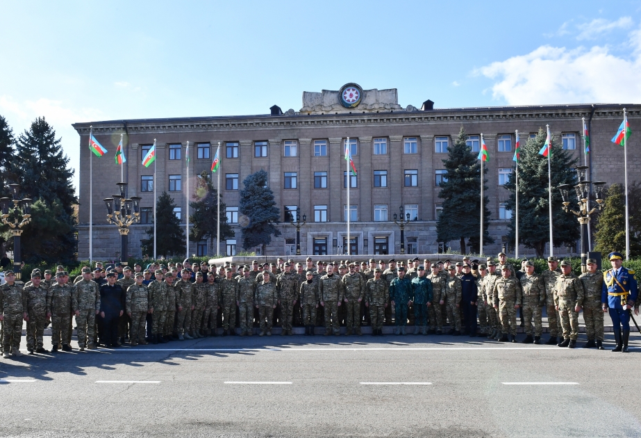 Military parade dedicated to 3rd anniversary of the Victory in the Patriotic War was held in city of Khankendi President Ilham Aliyev and First Lady Mehriban Aliyeva attended the parade VIDEO
