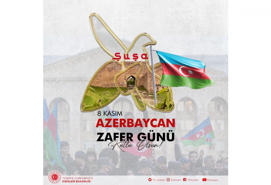 Türkiyə XİN Azərbaycanın Zəfər Günü ilə bağlı təbrik mesajı paylaşıb