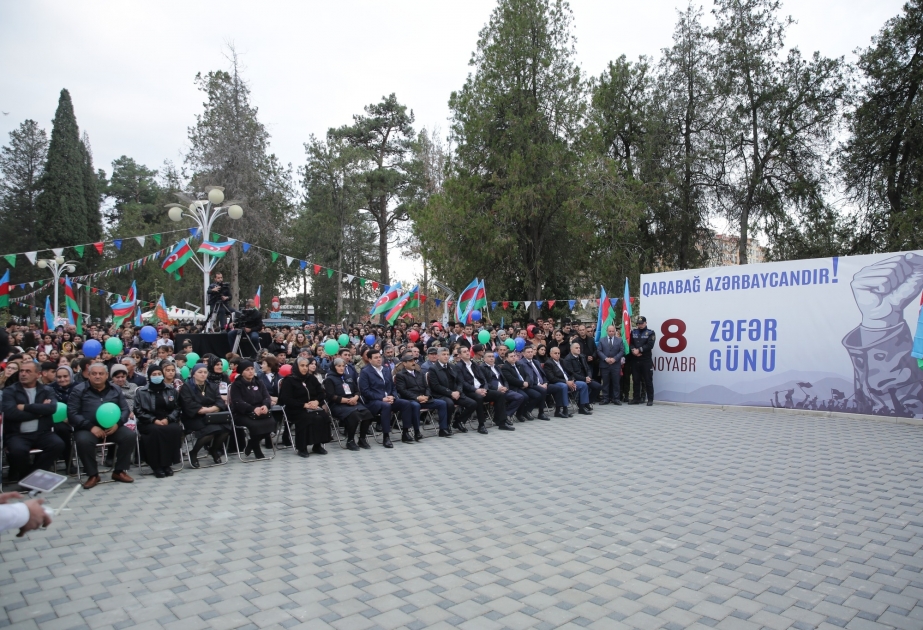 Zəfər Günü Xaçmazda böyük coşqu ilə qeyd olunub