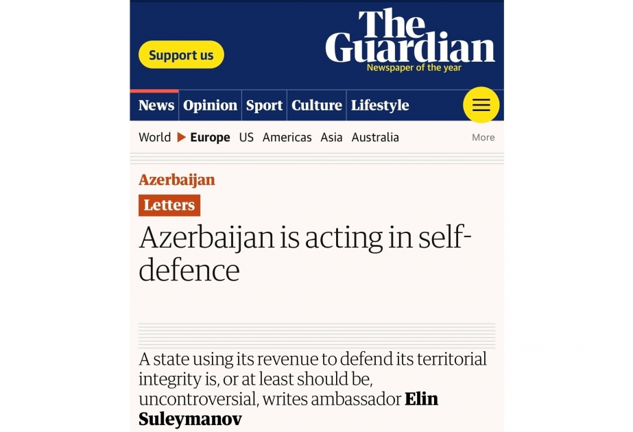 The Guardian: Azerbaijan is acting in self-defence