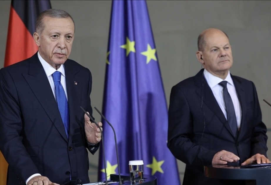 Türkiyə Prezidenti ilə Almaniya Kansleri mediaya birgə açıqlama veriblər
