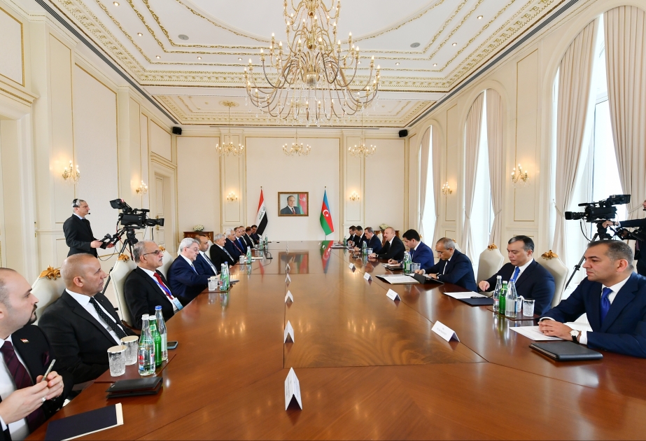 Presidents of Azerbaijan and Iraq held expanded meeting VIDEO