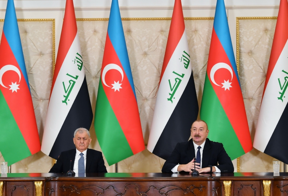 Azərbaycan və İraq prezidentləri mətbuata bəyanatlarla çıxış ediblər YENİLƏNİB VİDEO