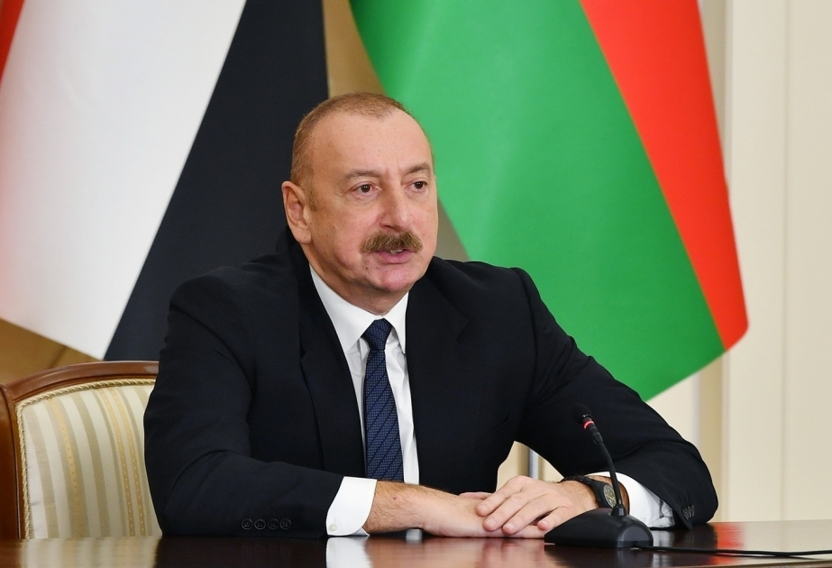 الرئيس الأذربيجاني: في الأسابيع القادمة، سيفتح الخط الجوي المباشر الى كركوك وأربيل والبصرة