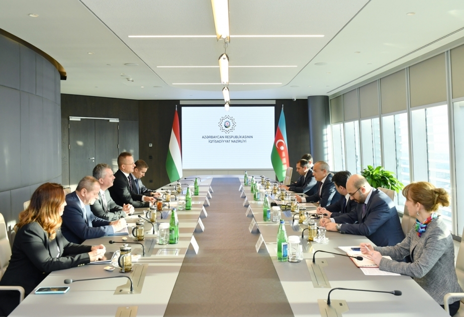 وزير الاقتصاد يبحث مع وزير الخارجية الهنغاري مشاركة شركات هنغارية في إعادة بناء الأراضي المحررة من الاحتلال الأرميني