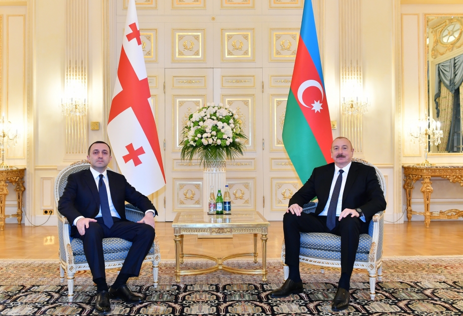 President of Azerbaijan Ilham Aliyev met with Prime Minister of Georgia Irakli Garibashvili  VIDEO