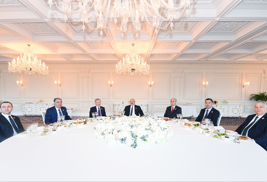 SPECA-nın Zirvə görüşündə iştirak edən dövlət və hökumət başçılarının şərəfinə Prezident İlham Əliyevin adından rəsmi nahar verilib VİDEO