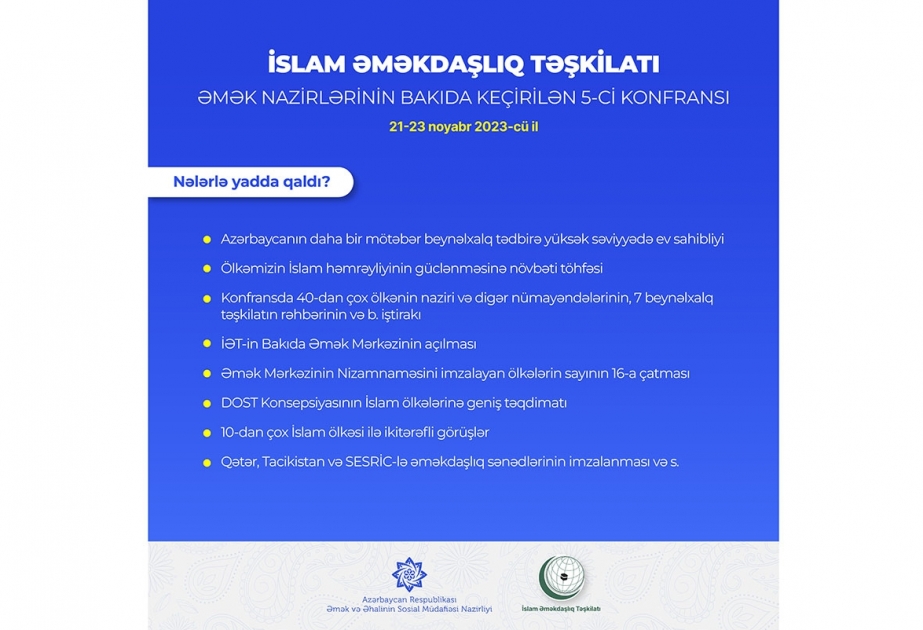 İƏT-ə üzv dövlətlərin əmək nazirlərinin 5-ci konfransı nələrlə yadda qaldı?
