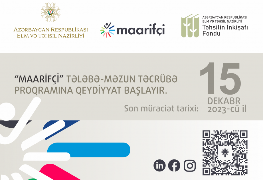 “Maarifçi” tələbə-məzun təcrübə proqramına qeydiyyat aparılır