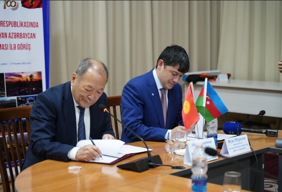 Se firmó el Memorando de Entendimiento entre el Comité Estatal de Trabajo con la Diáspora de Azerbaiyán y la Asamblea del Pueblo de Kirguistán