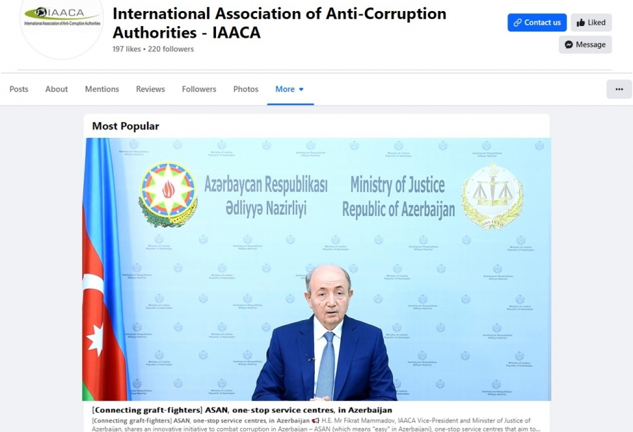 Azərbaycanın antikorrupsiya təcrübəsi beynəlxalq platformada
