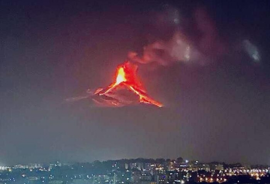 Etna erupts again, sending hot lava down its snowy slopes
