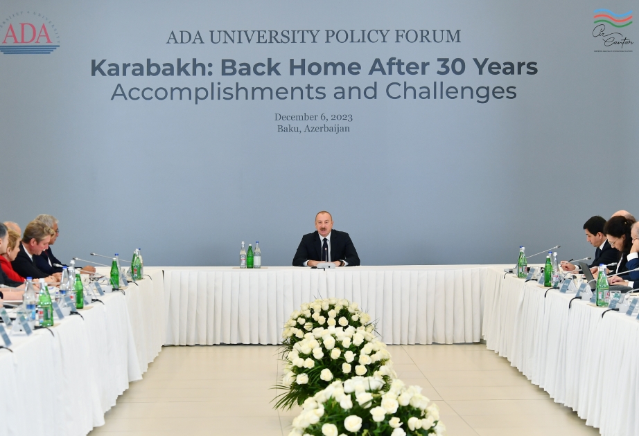 Presidente de Azerbaiyán participa en el Foro "Karabaj: De vuelta a casa después de 30 años. Logros y desafíos"