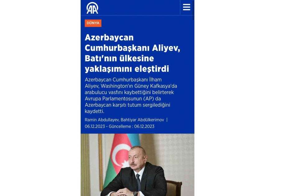 Prezident İlham Əliyevin Forumda səsləndirdiyi fikirlər Türkiyə mediasında geniş işıqlandırılıb