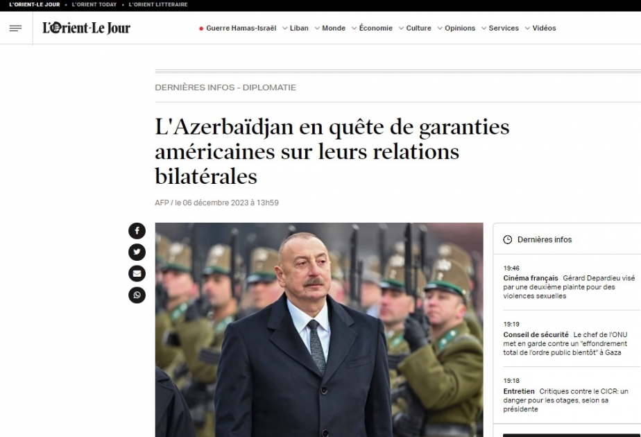 Prezident İlham Əliyevin “Qarabağ: 30 ildən sonra evə dönüş. Nailiyyətlər və çətinliklər” Forumunda səsləndirdiyi fikirlər dünya mətbuatının diqqət mərkəzində