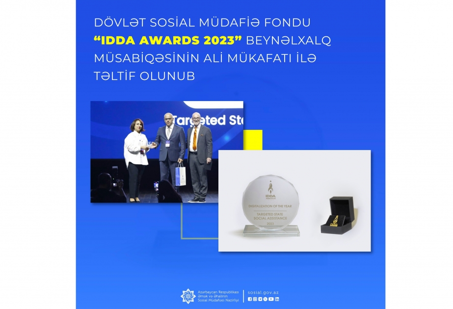 Dövlət Sosial Müdafiə Fondu daha bir beynəlxalq mükafata layiq görülüb