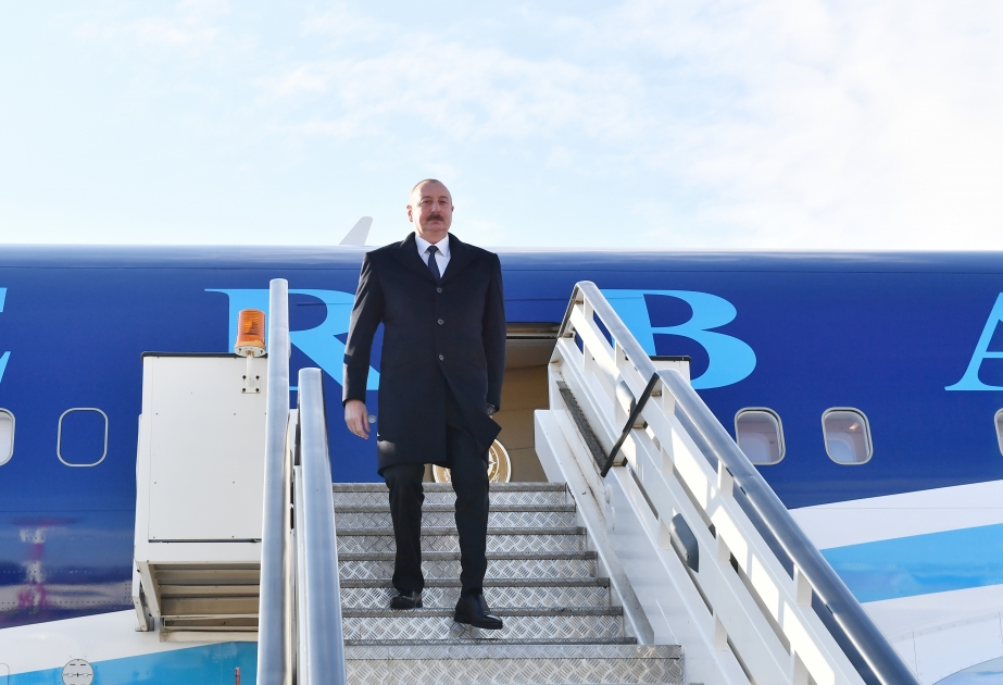 President of Azerbaijan Ilham Aliyev arrived in Serbia for working visit VIDEO