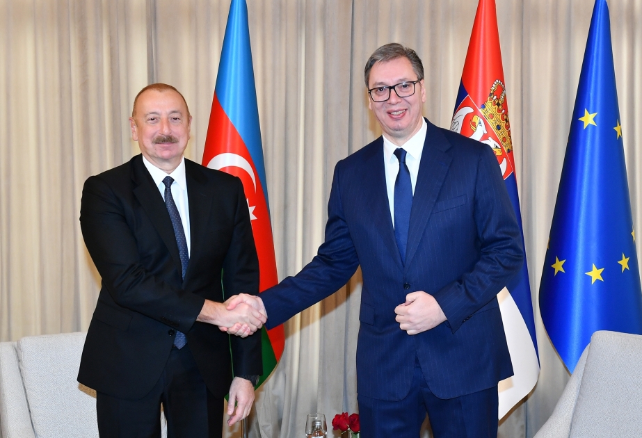 President of Azerbaijan Ilham Aliyev held one-on-one and expanded meetings with President of Serbia Aleksandar Vučić VIDEO
