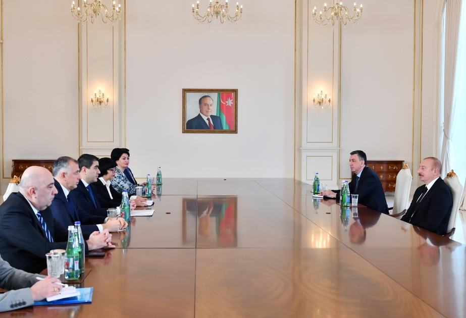 El Presidente de Azerbaiyán recibió a una delegación encabezada por el Presidente del Parlamento de Georgia