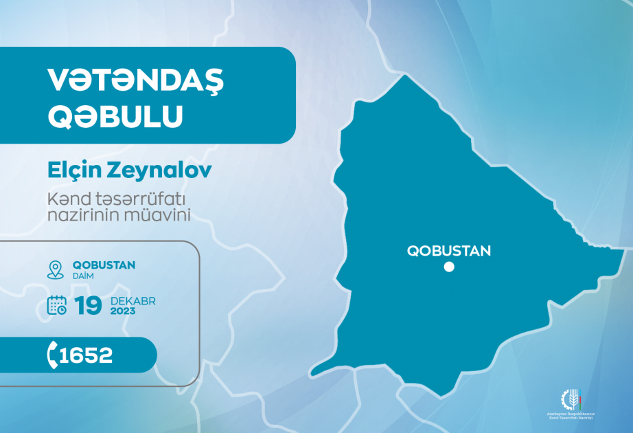 Kənd təsərrüfatı nazirinin müavini Qobustanda vətəndaşları qəbul edəcək