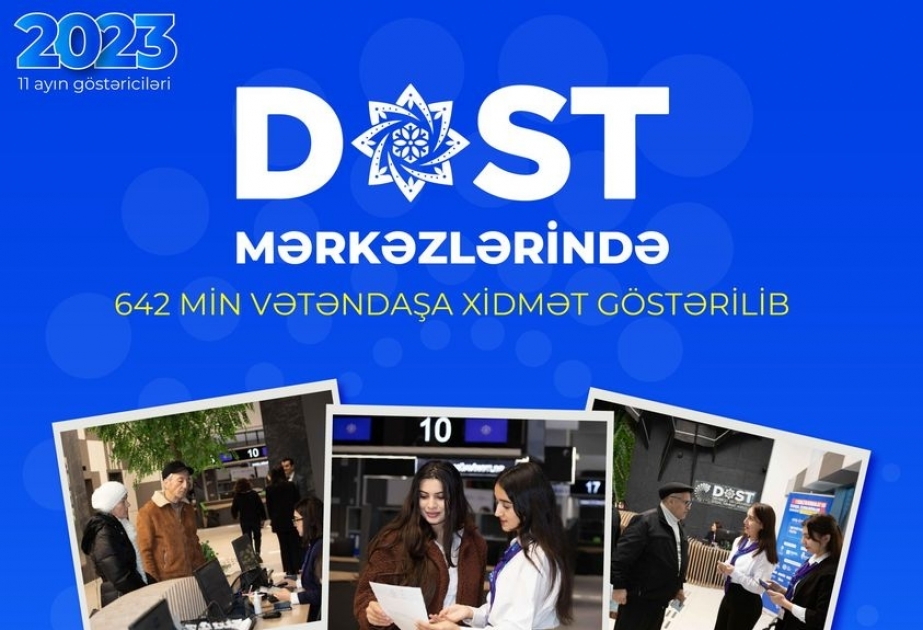 Bu ilin 11 ayında DOST mərkəzlərində 642 min vətəndaşa xidmət göstərilib