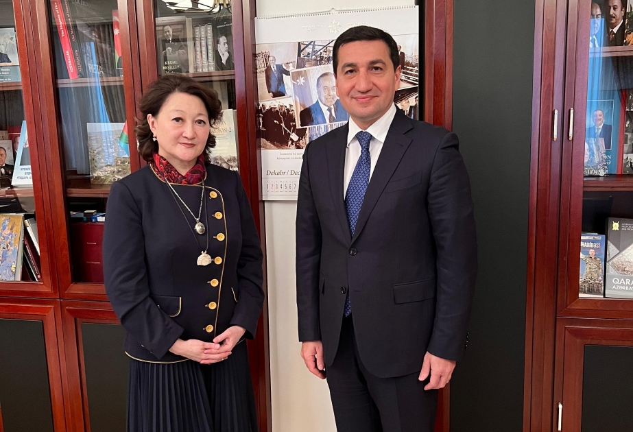 Azərbaycan Prezidentinin köməkçisi Hikmət Hacıyev Türk Mədəniyyəti və İrsi Fondunun prezidenti ilə görüşüb