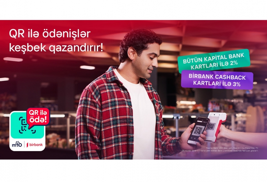 ®  “Birbank”ın QR-kodla ödəniş üsulu 3 faizədək keşbek qazandırır