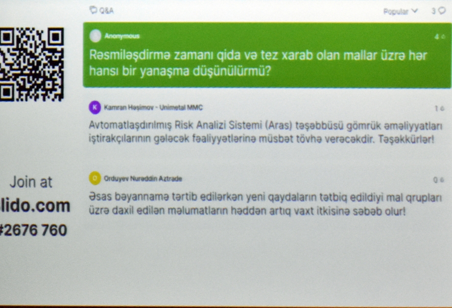 Gömrük xidmətində elektronlaşdırma nəticəsində fiziki müraciətlərin sayı minimuma endirilir