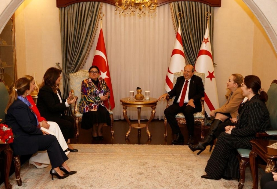 Türk dünyasının ziyalı və işgüzar xanımlardan ibarət nümayəndə heyəti Şimali Kipr Türk Respublikasının Prezidenti ilə görüşüb