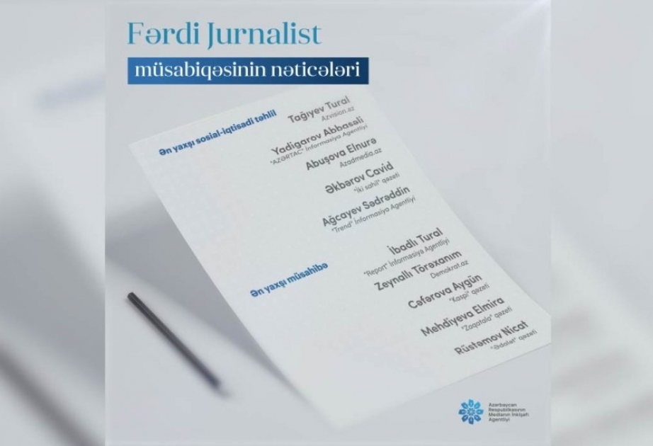 “MEDİA-Fərdi jurnalist müsabiqəsi”nin nəticələri açıqlanıb