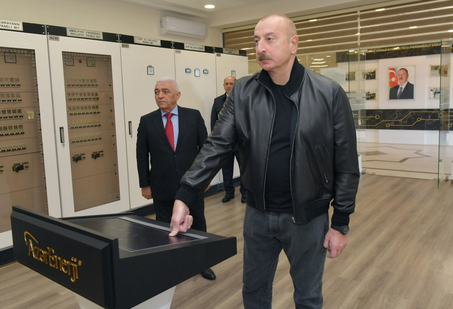 Prezident İlham Əliyevin və birinci xanım Mehriban Əliyevanın Ağdam rayonuna səfəri  “AzərEnerji” ASC-nin 110/35/10 kV-luq “Ağdam” qovşaq yarımstansiyasının açılışı olub VİDEO