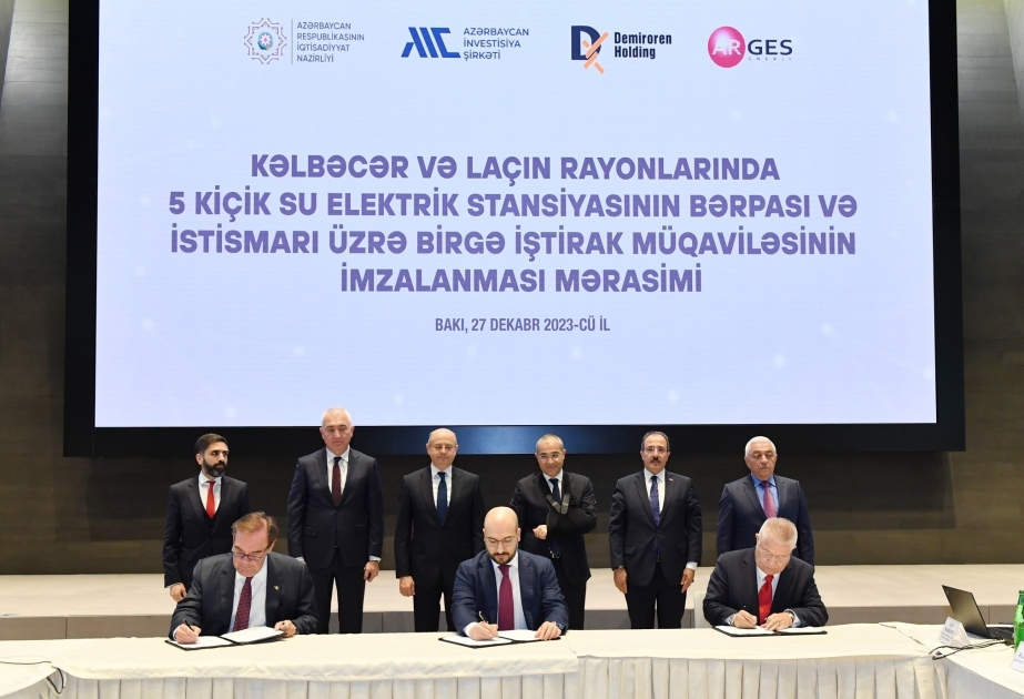 Подписан договор с двумя компаниями на восстановление пяти малых гидроэлектростанций в Кяльбаджаре и Лачине