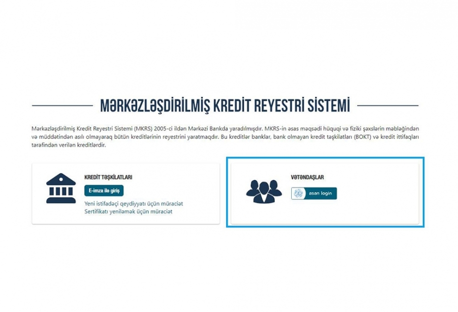 AMB: Ötən il 64 mindən çox vətəndaş kredit tarixçəsini əldə edib