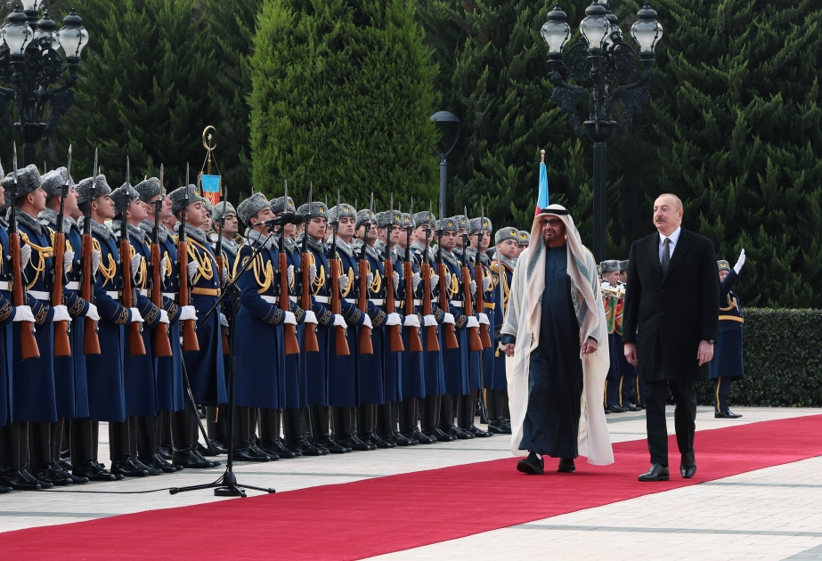 Official welcome ceremony was held for President of United Arab Emirates Sheikh Mohamed bin Zayed Al Nahyan VIDEO